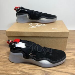 Christian Louboutin CL Studded Arpoador Black Suede Sneakers 8.5 EU 41.5
